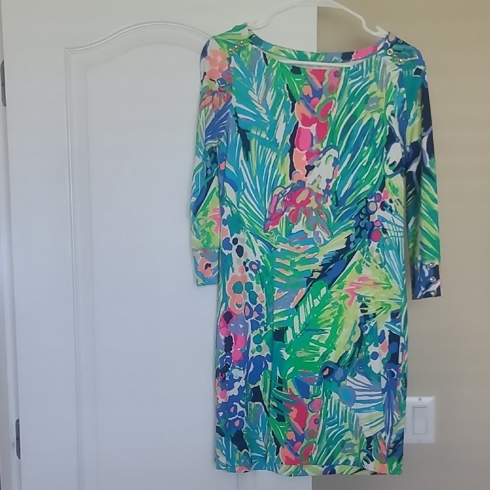 Lilly Pulitzer Blue and Green Tropical Dress